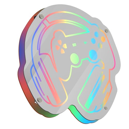 Image of Gaming Neon Sign Smart Mirror LED Light with APP Control and Music Sync Color-Changing Gamer Wall Sign for Game Room Bedroom Man Cave Cool Game Gifts for Teens and Players