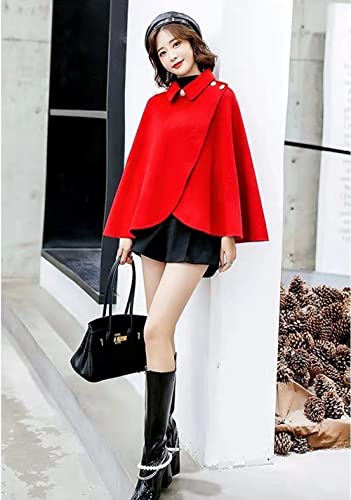 Women's Wool Blend Capelet Capes Hooded Warm Poncho In winter3