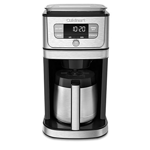 Cuisinart DGB-850 Burr Grind & Brew 10-Cup Coffeemaker with Thermal Carafe, Black/Stainless Steel, Silver