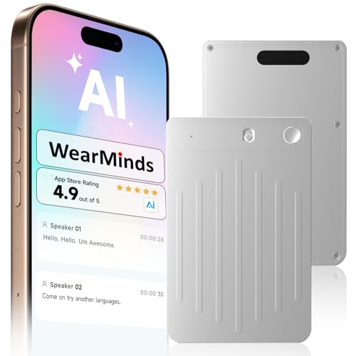 Image of AI Voice Recorder, App Control, 64GB Memory,122 Languages,Real Time Transcribe & Summarize with 30 Pro Templates,Deep AI Analysis, Meetings /Class /Lectures (Grey)
