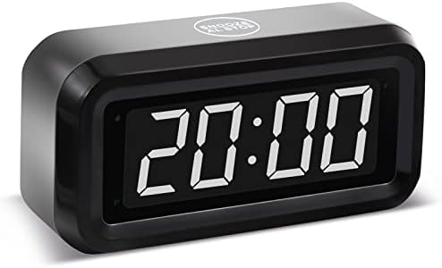 Timegyro Digital Alarm clcok,Desk Clock Battery Powered only,3 Levels Brightness Adjustable,12/24 Hour,Snooze,1.2" LED Large Display Beside Clocks for Bedroom, Livingroom or Travel