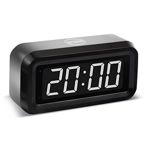 Digital Alarm Clock Battery Operated with LED Display for Bedrooms, Long Battery Life for 12 Months, 3 Brightness Adjustable, 12/24 Hour, Snooze, Black Case with White Digits