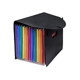 【Gran capacidad】 Diseñado con 12 bolsillos de arcoiris, esta carpeta de archivos tiene una gran capacidad para papel y documentos. Puede contener alrededor de 2500 archivos de tamaño A4 y carta. El tamaño aproximado es 12.99 * 9.25 pulgadas (330 mm * 235 mm), su ancho puede ser flexible con 1.96 a 10 pulgadas.