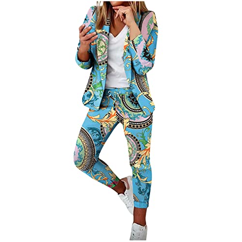 Awrvia Hosenanzug Damen Gutschein Elegant Business Anzug Set Freizeitanzug Hohe Taille Hose 2-teilig Anzug Buntes Einfarbig Zweiteiler Slimfit Festlich Sportanzug Sommer Zweiteiler Streetwear