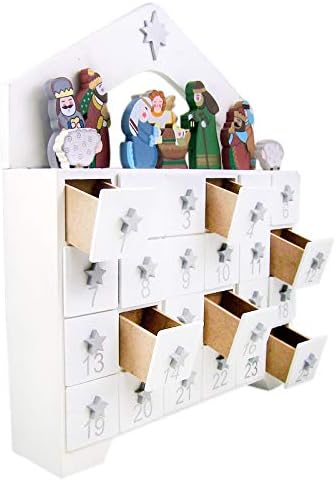 Miniatura 3 de Calendario de Adviento de madera con cajones rellenables, cuenta regresiva 2023 para Navidad