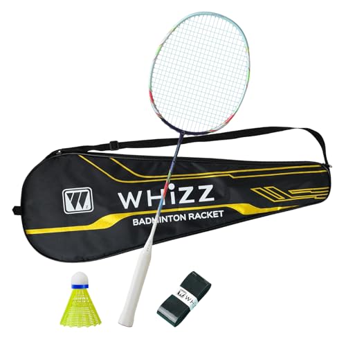 BAIHUALIN WHiZZ R7000 - Juego de raquetas de bádminton de fibra de carbono, ligeras, incluye bolsa de transporte, cinta de agarre y volante, color morado