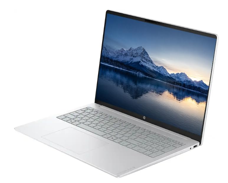 Image of HP OmniBook 3 Laptop Computer, 16 inch FHD+ IPS Touch Screen Business Laptop, Windows 11 Pro, 2TB PCIe SSD, 8GB RAM LPDDR5, AMD Ryzen 5 40 Processor, Numeric Keypad, PLUSERA 8-in-1 Hub, Glacier Silver