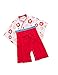 zhxinashu Infantil Mono Bebé Algodón Kimono - Las Niñas de Manga Larga Mameluco Chicos Estilo Japonés Ropa (Rojo)