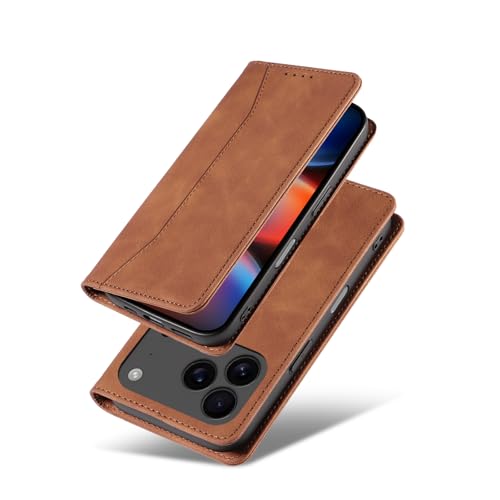 Étui portefeuille iPhone 17 Pro Max de protection durable et élégance marron - 2