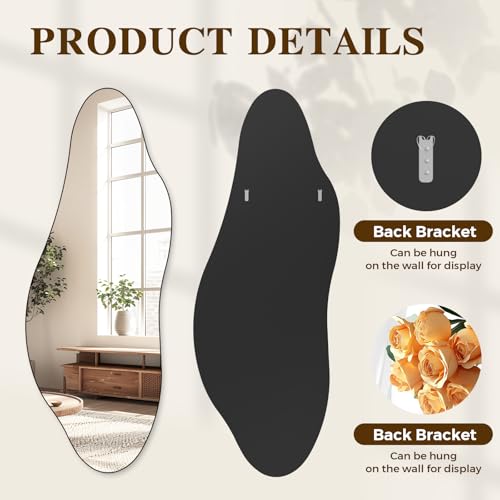 Image of QDSSDECO 63 inch x 24 inch Full Length Mirror Irregular Star Shaped, Frameless