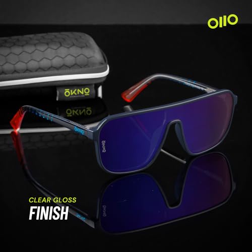 Image of Eyewearlabs OKNO | Polarized Over-Sized Unilens Rectangular Branded Stylish Sunglasses For Men & Women | 100% UV Protection Shades | Cricket Sports Cycling Driving | RYFT