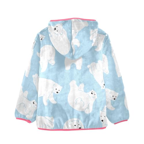 OTVEE White Polar Bear Animal Kids Hoodie Jacket Fall Spring Full Zip Warm Outwear Coat2