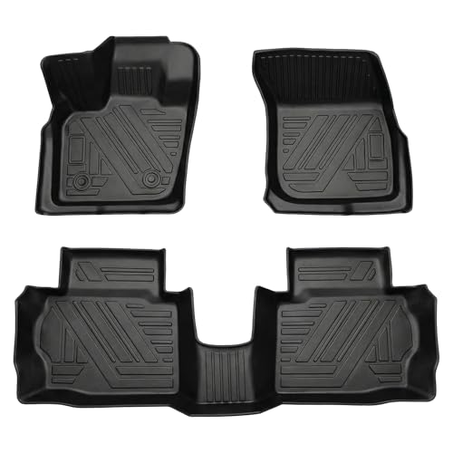 Fusion Floor Mat - All Weather Waterproof Durable Anti-Slip Odorless Custom-Fit TPE Front and Rear Row Set Floor Liner Compatible with 2013-2020 Ford Fusion