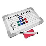 Veemoon Pizarra Blanca Magnética para Pentagramas 20X30 CM Doble Cara Líneas de Pentagrama Alto Pizarra de Borrado Seco para Enseñanza Musical y Práctica Casa o Escuela