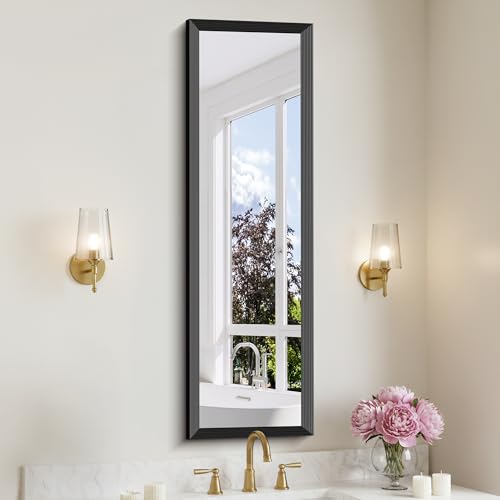 Image of DESBING Bathroom Mirror for Over Sink, 14 inchx48 inch Black Rectangle Bathroom Mirror