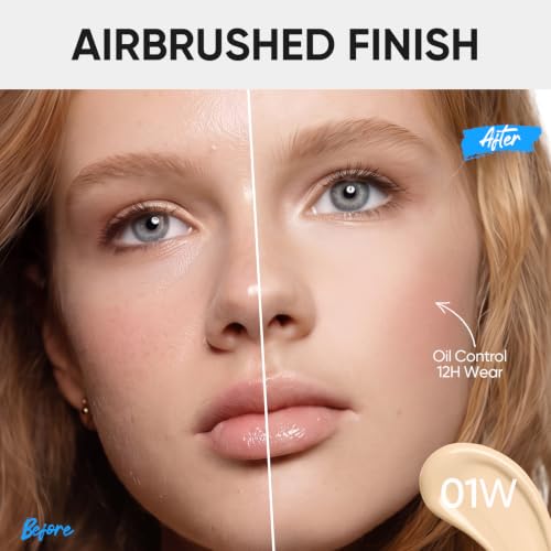 Image of SKINTIFIC Velvet Matte Cushion Foundation Blue #01W Warm Vanilla | Full coverage matte finish, one-swipe flawless, oil control, long-lasting pore-blurring pressed powder for oily skin.