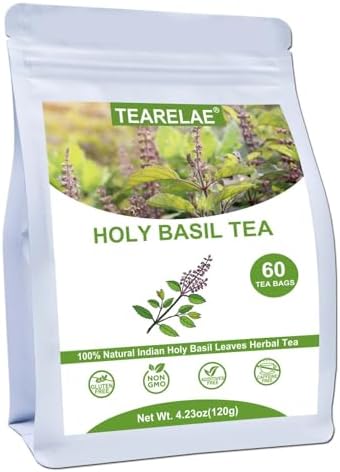 TEARELAE - Holy Basil Tea Bags - 60 Count - Premium Holy Basil Le...