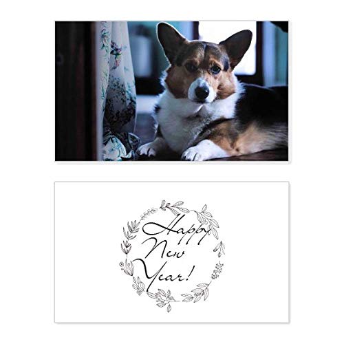 Tarjeta de Año Nuevo de Corgi para regalar a los amantes de los perros estas Navidades