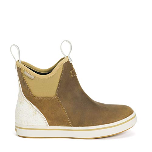 Image of XTRATUF Women's Leather Ankle Deck Boot, Color: Taupe /Scales, Size: 6 (XWAL-901-TAN-060)