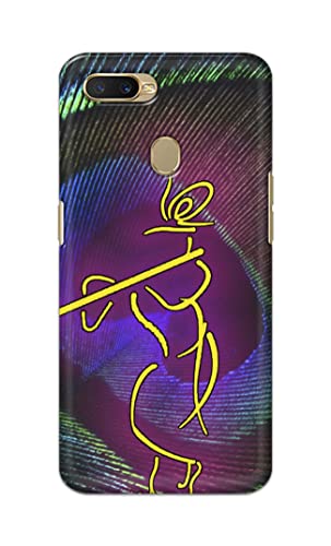 Image of PRINTFIDAA Lord Krishna On Peacock Feather Hard Back Cover for Oppo A7 / Oppo A5s / Oppo A12 / Oppo A11k / Oppo A12s / CPH1909 Back Cover -(P6) KAT1007
