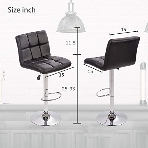 BestOffice Counter Height Bar Stools Set of 2 PU Leather Swivel BarStools for Kitchen Stool Height Adjustable Counter Stool Barstools Dining Chair with Back