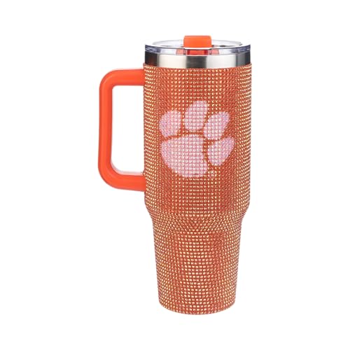 Image of The Memory Company Officially Licensed 40oz TC Bling Game Day Tumbler with Vintage Logo, Clemson University