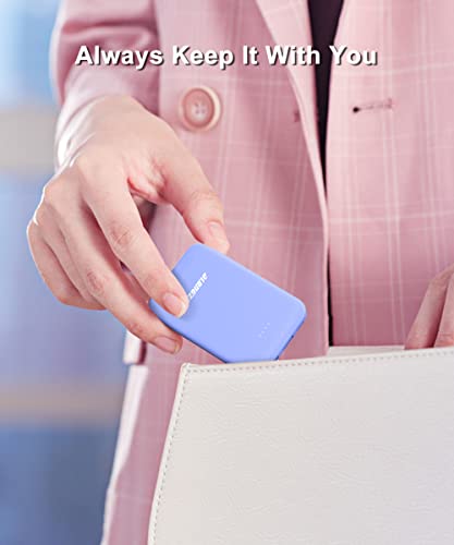 Alongza Portable Charger Small Size Built In Cable 4500Mah Power Bank, External Battery Pack Lightweight Backup Charger, Ultra Slim Battery Backup Charger For Cell Phones #TOP5