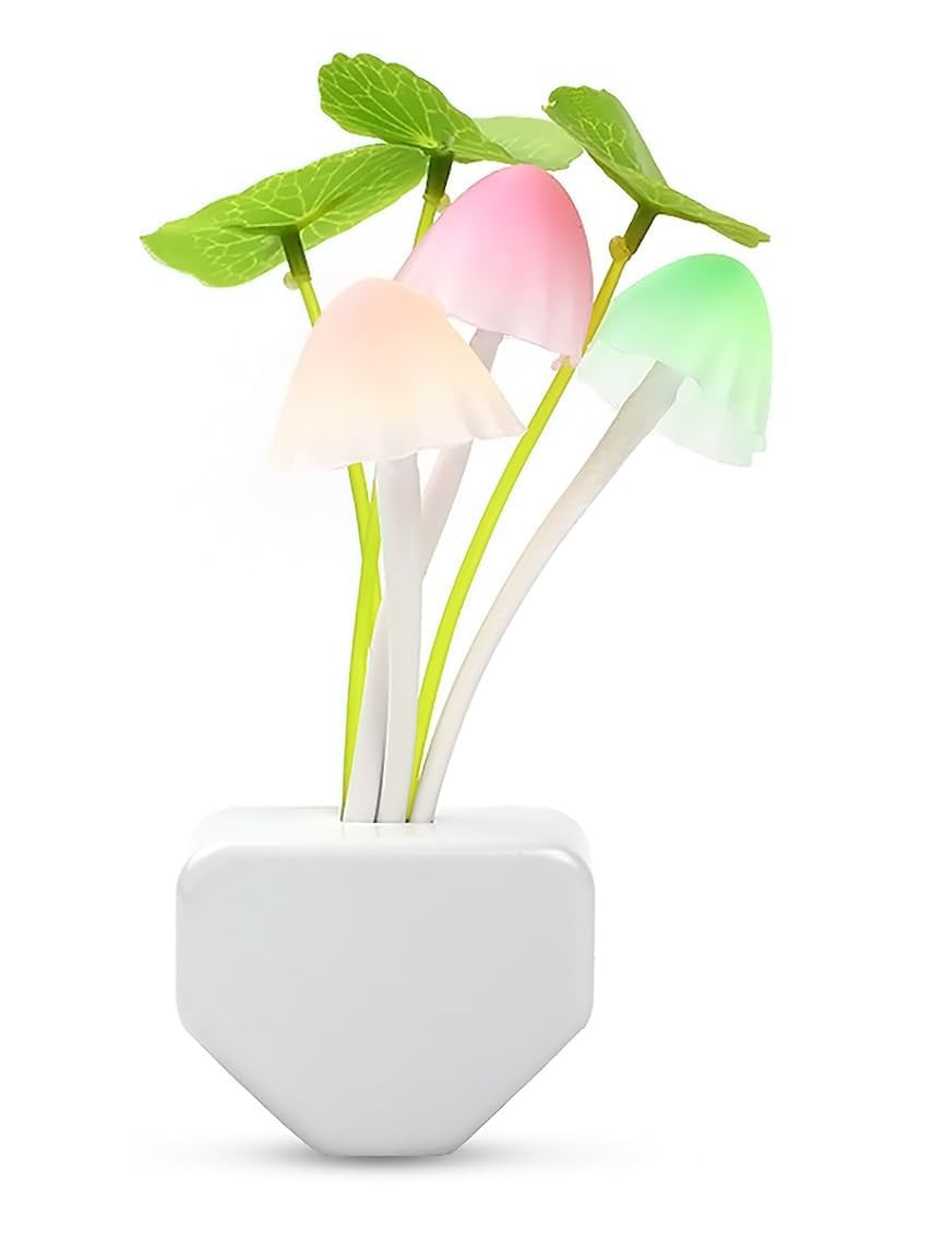 Mushroom LED Night Lamp with Auto Sensor | Plug in Color Changing Cute Night Light | Smart Bedroom Lamp for Kids Room, Home Decor, Hallway and Gift Use - Pack of 1-image-9