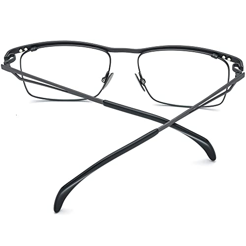 Image of FONEX Pure Titanium Glasses Frame Men Square Magnet Clip On Eyeglasses with Polarized Lens