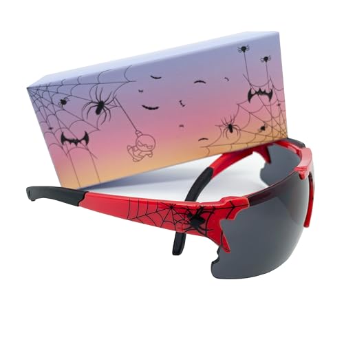 SIJKYWA Web Pattern Sunglasses for Kids Stylish UV-Protection Glasses for Toddler Perfect for boys Gift & Everyday Wear Outdoor Play Costume Fun