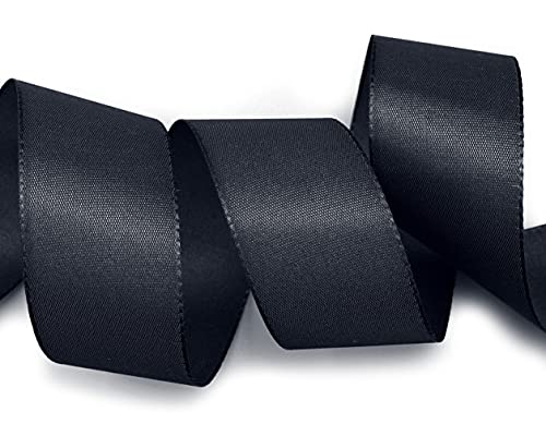 finemark 50 m x 40 mm Black Decorative Ribbon Gift Ribbon Fabric Ribbon Table Decoration Wedding Mourning Ribbon Visco TAFT Card Making Crafts - Image 2