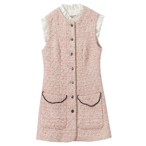Veste en coton tweed sans manches pour femmes collection chic premium