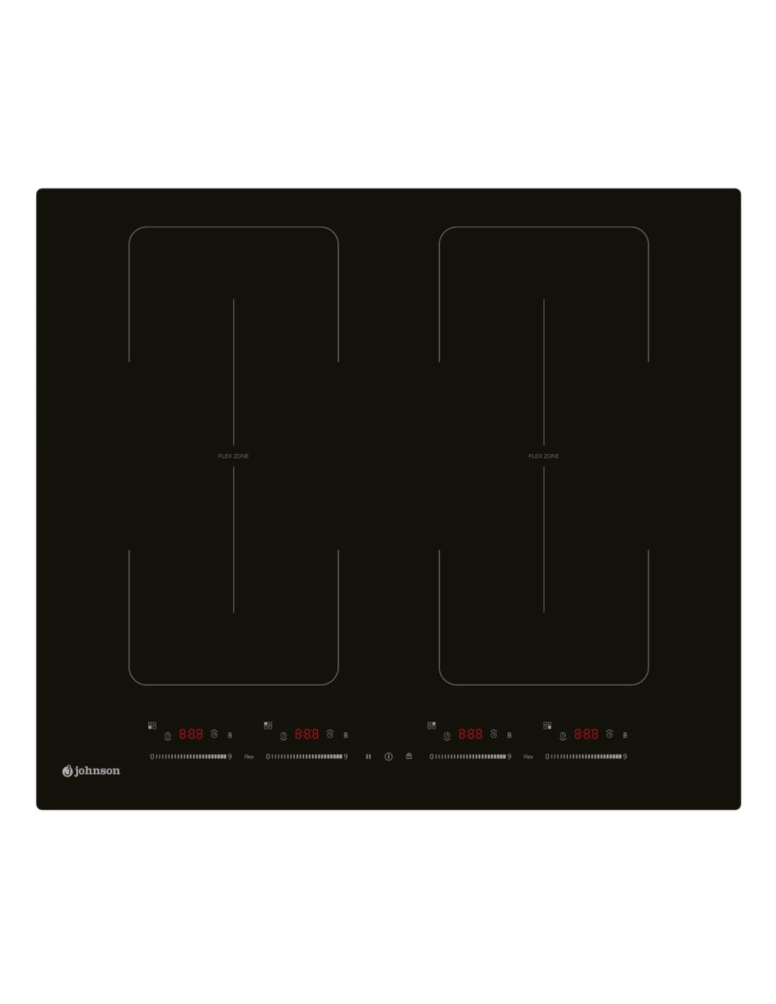 Piano cottura a induzione flessibile da 60 cm, 2 zone di cottura