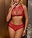 XJG Womens Fishnet Lingerie for Women Sexy Two Piece Lingerie Set Stripper Outfit Red