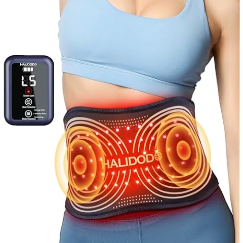 HALIDODO 2024 Gifts for Mom Upgraded Red Light Therapy Belt & Vibration Back Massage Heated Red Light Therapy Device for Body - Magnetic Controller, 660nm&850nm, for Back Shoulder Muscle Pain Relief Cover