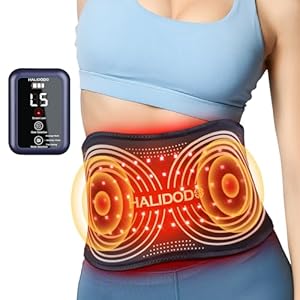 HALIDODO 2024 Upgraded Red Light Therapy Belt – Vibration Massage Heated Red Light Therapy Device for Body – Magnetic Controller, 660nm&850nm, for Back Shoulder Muscle Pain Relief