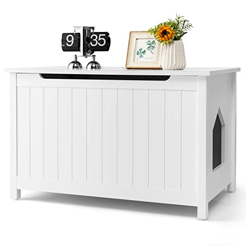 Boîte à litière pour chat premium en bois de pin supportant 50 kg