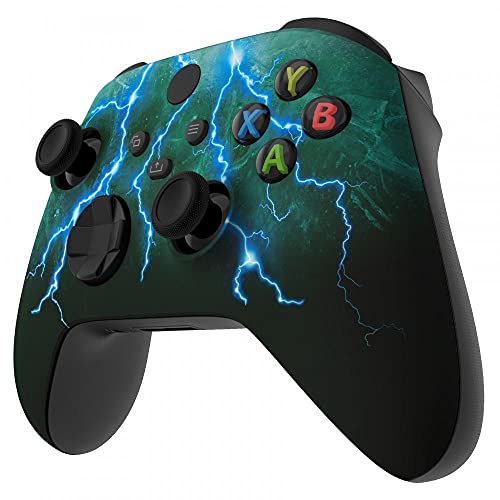 Image of MODDEDZONE Custom Wireless UNMODDED Controller for Xbox One S /X and PC - Exclusive and Unique Designs - The Perfect Gaming Gift for Enthusiasts Green Storm