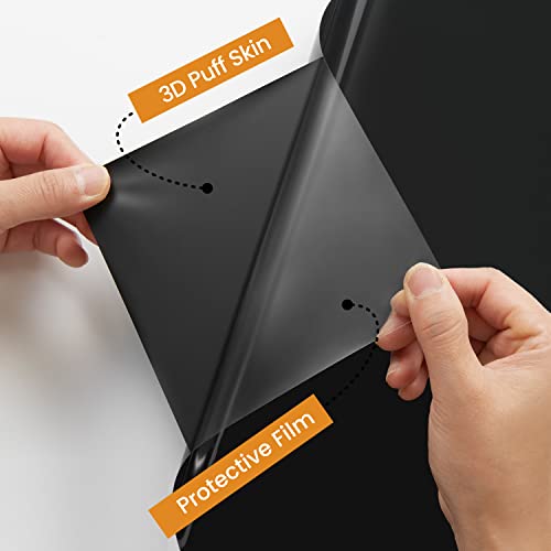 Mmili Htv Heat Transfer Vinyl - 12" X 3Ft 3D Puff Iron-On Vinyl For T-Shirts For All Cutter Machines And Heat Presses - Easy To Cut & Weed For Diy Designs (Black) #TOP2