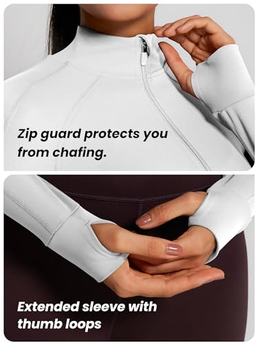 Image of GYM RAINBOW Womens Snatched Workout Jackets Lightweight Zip Up Slim Fit Gym Track Athletic Jackets with Thumb Holes