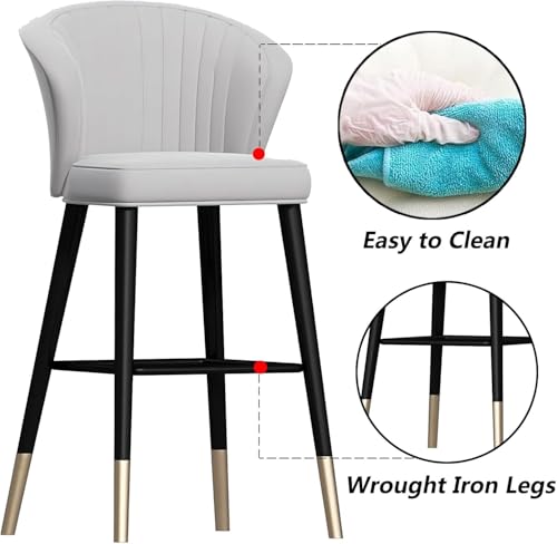 Tabourets de bar vert 75 cm chaises cuisine velours et pieds fer - 7