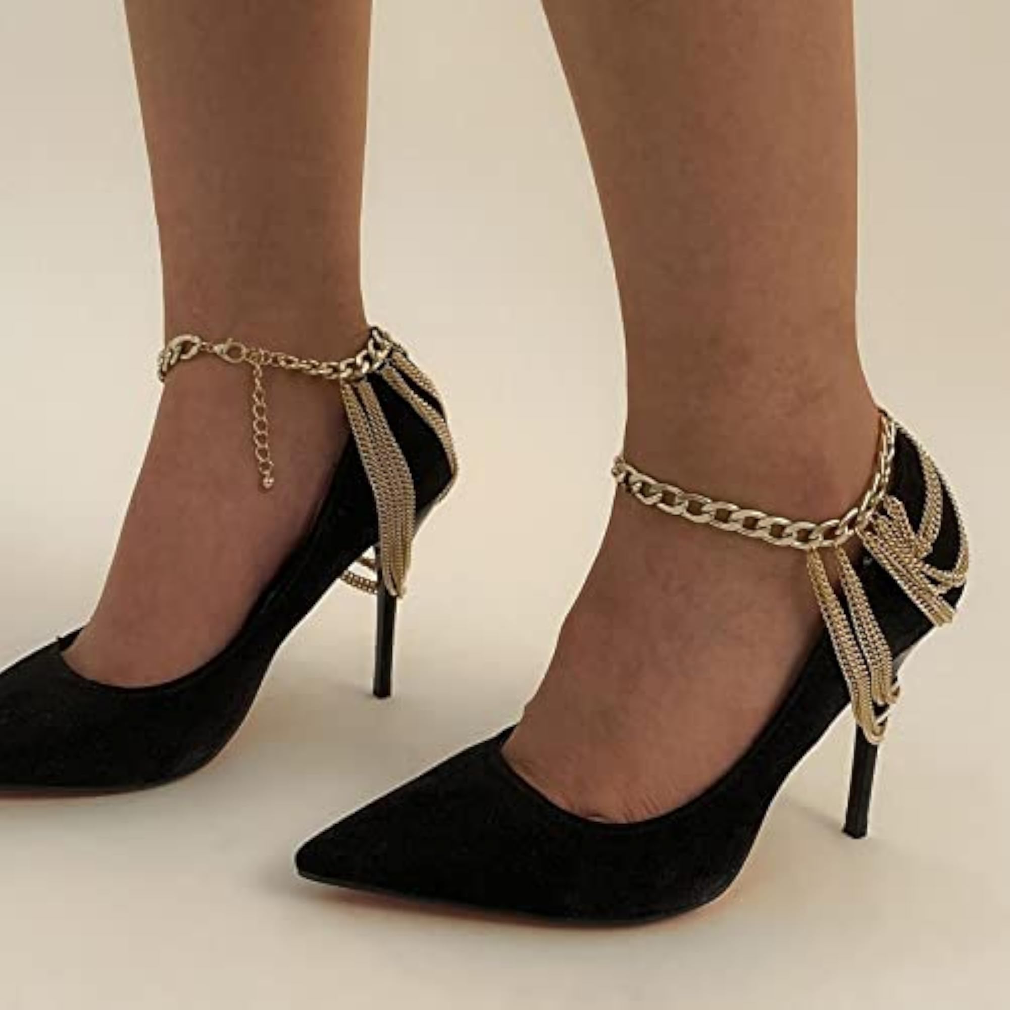 Layered Tassel Anklet, Elegant Gift for Nightclub and Wedding