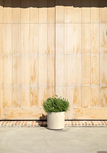 Image of Veradek Demi Series Round Planter for Porch, Patio, Backyard | Durable Plastic-Concrete Material | Modern Decor for Tall Plants, Flowers
