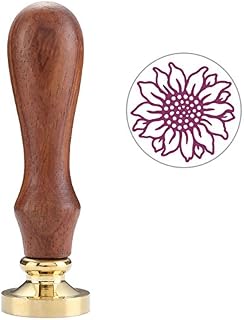 Wax Seal Stamp,Mogoko Vintage Retro Classical Wax Seal Stamp Copper Stamp with Fancy Pattern (Sunflower)