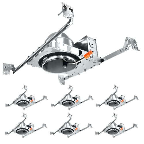 mw 6 Pack 4 inch Recessed Lighting Housing Can Light New Construction, Air Tight Ceiling Can with TP24 Connector 120-277V, IC Rated, ETL Listed by mw - Used condition - US$34.99