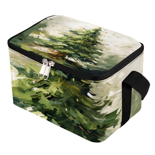 GzLeyigou Lunch Bags for Women Men 9 Cans,Abstract Christmas Tree Hot & Cold Food Delivery Bag Insulated Grocery Bag Insulated Lunch Box Cooler Bag for Office Work Picnic Beach
