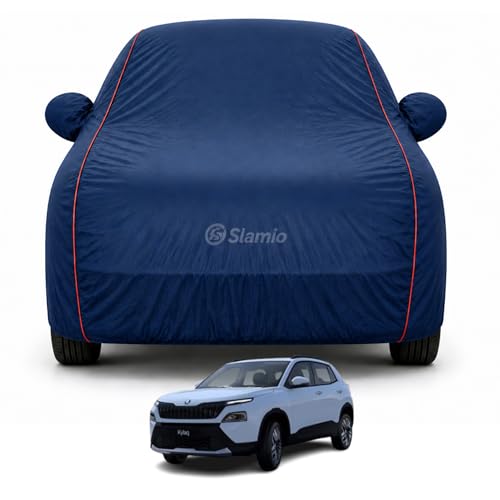 Image of Car Cover for Skoda Kylaq 2024-2026 | 100% Waterproof Heavy-Duty 3-Layer Car Body Cover | All-Weather Rain, UV, Sun & Dust Protection | Custom Fit | Mirror & Antenna Pockets | Navy Blue