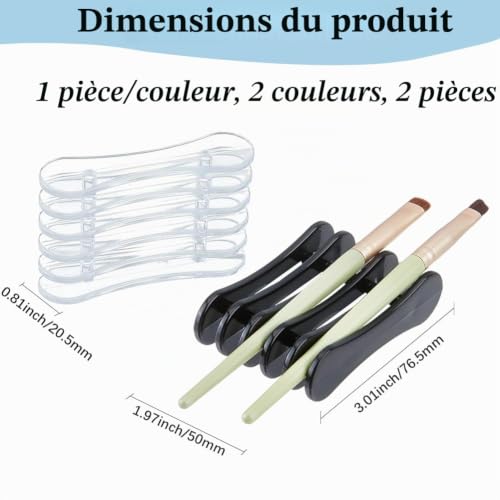 GORGECRAFT Support pour Pinceaux à Ongles en Plastique Noir Transparent Idéal Manucures Autres Travaux Manuels Ce Support Permet de Ranger 5 pinceaux Crayons Autres Outils de Manucure de Sculpture – vue 2