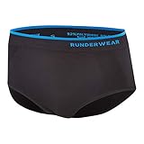 Runderwear Women's Briefs - Chafe-Free Running Underwear (Black, L (US 8-10))