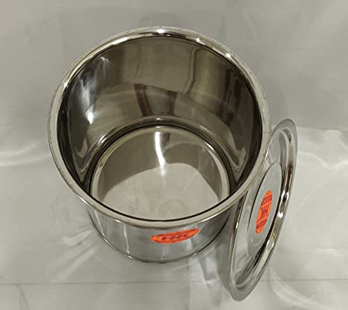 Image of Stainless Steel Atta Tanki /Container /Box /Drum /Pawali /Tanki With Lid (Do Not Use For Storing Water) (20 Litres), Silver